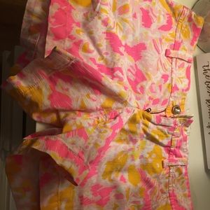 Lilly Pulitzer Callahan Shorts Pink Lemonade Print
